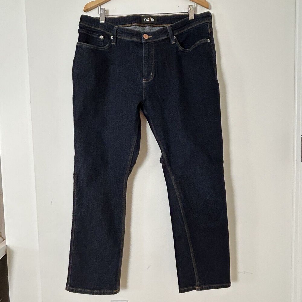 DU/ER Jeans Mens 40 x 30 L2X Relaxed Taper Blue Dark Wash